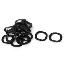 20 Pcs Black Metal Wave Crinkle Spring Washer 10mm x 15mm x 0.3mm