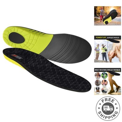 Lightweight Power Tuff Insoles - Deep Heel Cup Design for Stability, Size Large