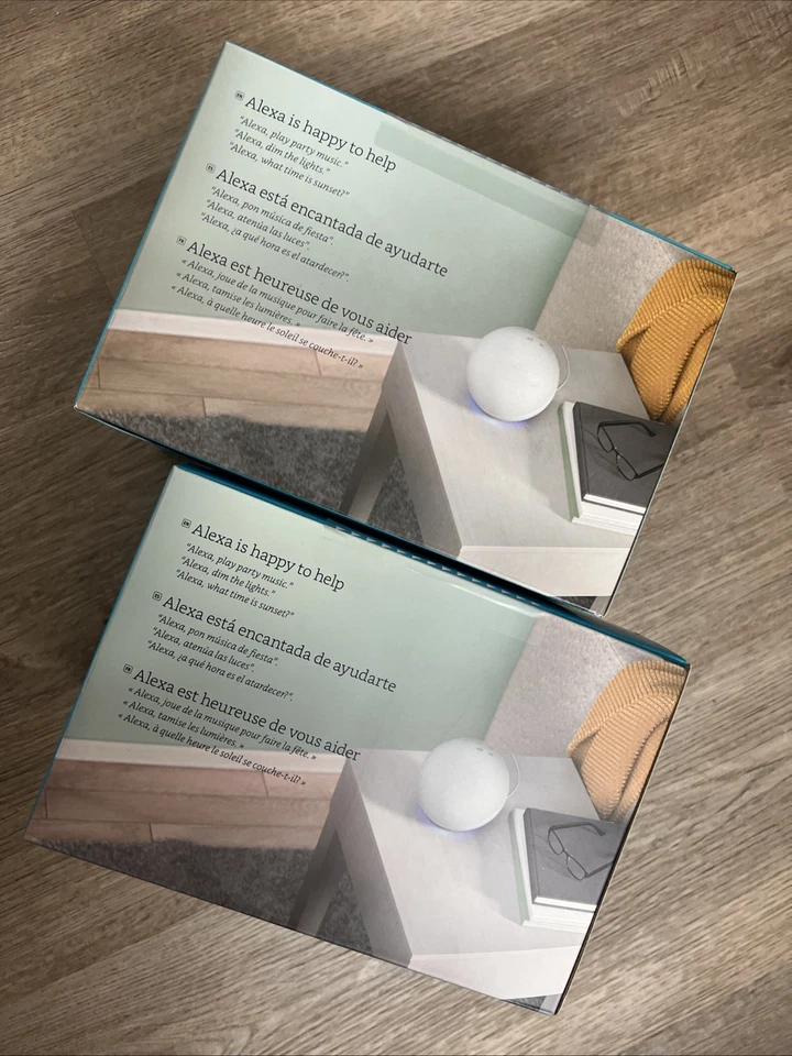 Brand new A Pair of Sealed Amazon Echo (4th Gen.) Smart Speaker - Glacier White - Image 2 of 2