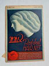Vintage M.M.R.'s Red Seal Hair Net Envelope w/ Hairnet