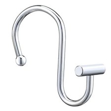 Set of 12 Rustproof Metal Shower Curtain Hook Rings for Bathroom Curtain Rod