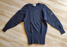 The Glory 3 By Gloria Furman Black Lambs Wool & Angora Hair Pullover Sweater...