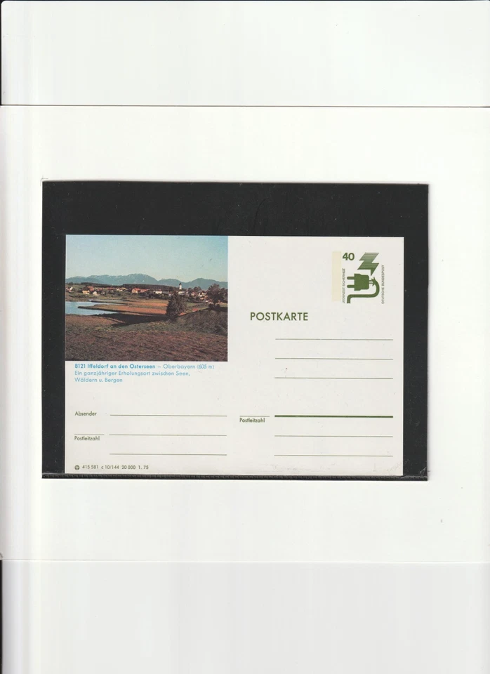 BRD Bildpostkarte " 8121 Iffeldorf an den Osterseen " postfrische Ganzsache - Bild 1 von 1