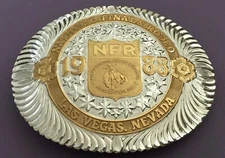 Vintage Awesome NOS NIB 1988 NFR Las Vegas Premium GIST Rodeo Trophy Belt Buckle