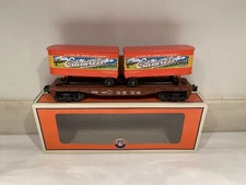 LIONEL CHICAGO GREAT WESTERN PIGGYBACK FLATCAR EDELWEISS BEER TRAILERS 6-58223