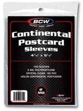 (Pack of 100) BCW Continental Postcard Sleeves Archival Quality No PVC 2 Mil