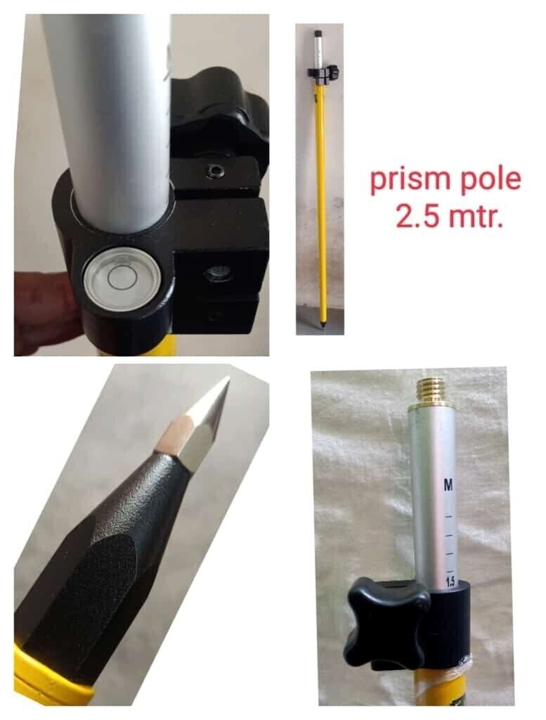 Nivel y topografía 2,5 metros poste de prisma nivelación bastón poste de prisma