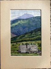 G.Pluthner Watercolour 1911 Castle Hill Unreadable Titled With Ortsangabe Old