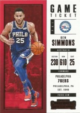 2017-18 Panini Contenders Red Foil Ben Simmons Game Ticket Philadelphia 76ers