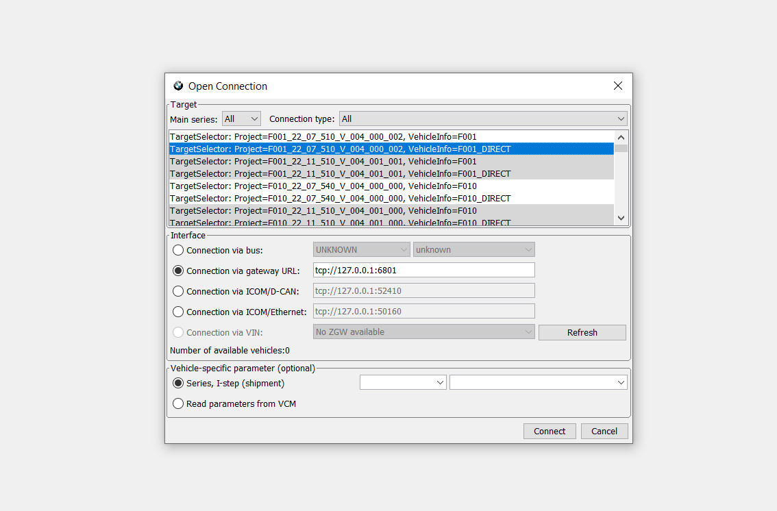 Logiciel E-SYS codage et câble ENET pour débloquer les options BMW F G I