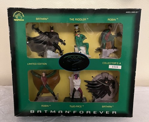 Vintage 1995 Batman Forever 6 Collector Figures Robin 2 Face Riddler ...