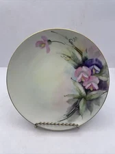 Hand Painted Floral Themed Bread Plate S3C1B