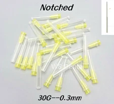 Dental Endodontic Luer Lock Notched Irrigation Needle Tips 30GA 0.3MM 100pcs