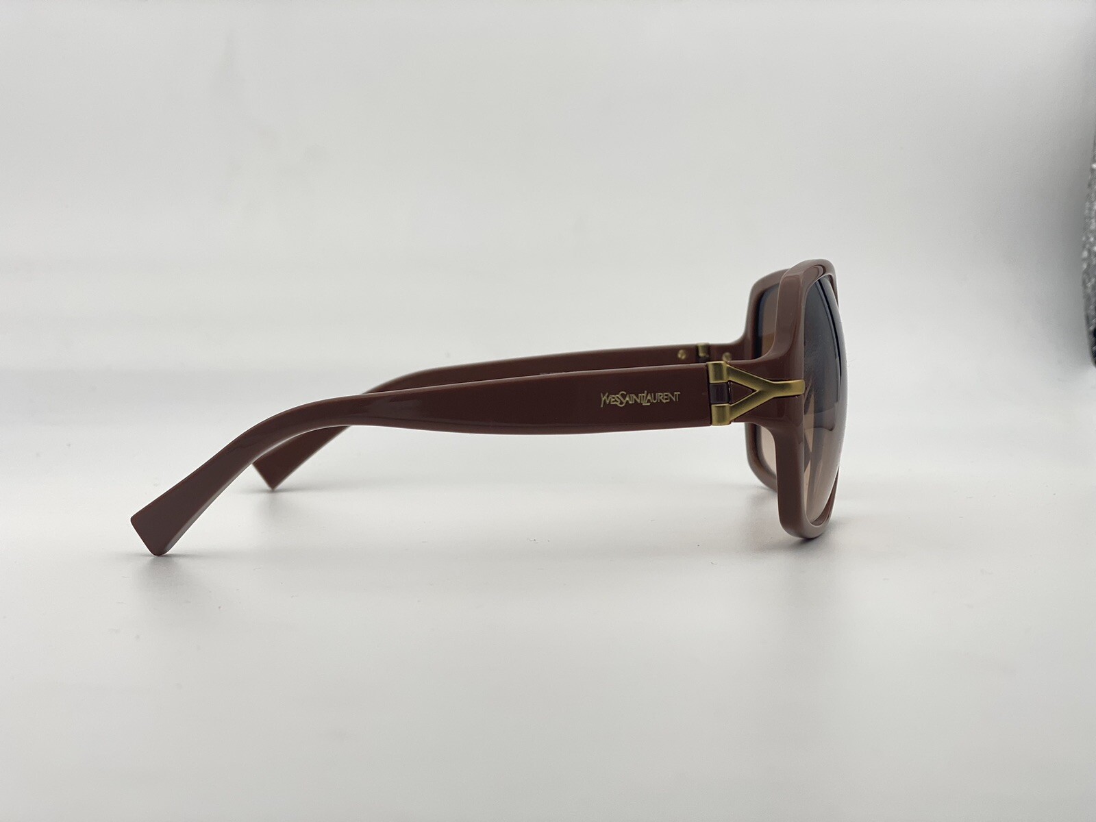 Occhiali da sole Yves Saint Laurent YSL 6307 S rettangolari marroni nuovi