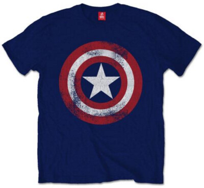 Marvel Captain America Shield Distressed T-Shirt OFFIZIELL