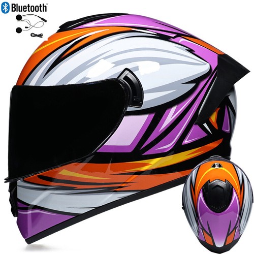 DOT Bluetooth Motorcycle Helmets Full Face Off Road ATV Motorbike Crash Helmet - Picture 55 of 58