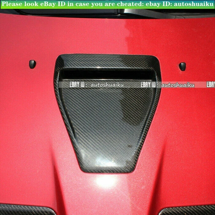 Carbon Fiber Front Air Intake Bonnet V Style Hood Scoop Fits Evolution X EVO 10 - Image 2 of 4
