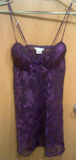 SEDUCTIVE WEAR Plum Semi Sheer Floral Print Babydoll/Nightie/Teddy Size Small