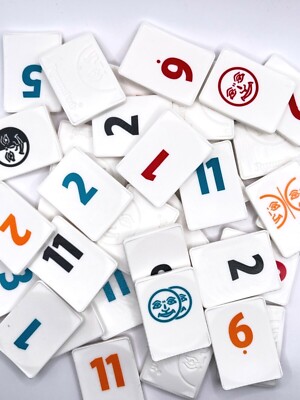 Rummikub Tiles Individual New White Curved Replacement Game Pieces Pressman 2018