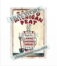 Baccto Michigan Peat for lawns gardens metal tin sign accent wall art
