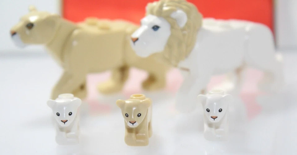 Nuevo Lego Animal Lion Pride 5 piezas León Leona Cachorro Bronceado Blanco 60301 60307 Foto 2 de 4