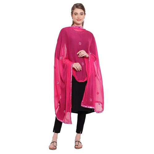New Designer Women Girls Ethnic Party Wear Scarf Stole Chiffon Barfi Dupatta - Picture 11 of 54
