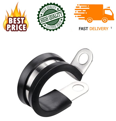 Lokman 12 Pack 1/2 Inch Stainless Steel Cable Clamp Metal Clamp Pipe Clamp Cable Clamp 1/2 Inch Rubber Cushioned 