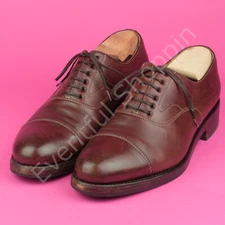 Paul Stuart Dress Shoes Mens 9 Brown Cap Toe Oxford Sestiere Dainite Soles Italy
