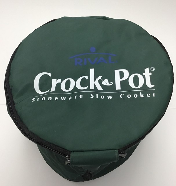 Rival Crock Pot Slow Cooker Insulated Carry Case Green Round Bag