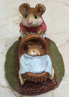 Wee Forest Folk - M128 - Strolling with Baby - Signed  by Annette Petersen (AP)