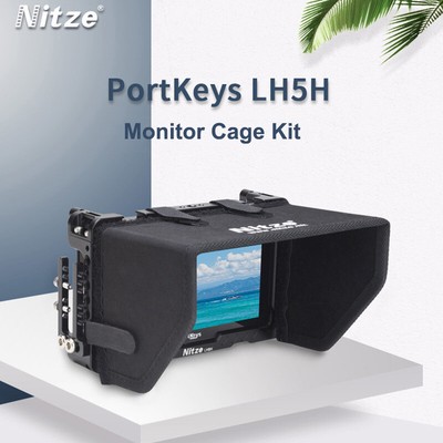 Nitze Monitor Cage Kit w/ Sunshade Hood Cover for Portkeys LH5H TP2-LH5H TP-LH5H