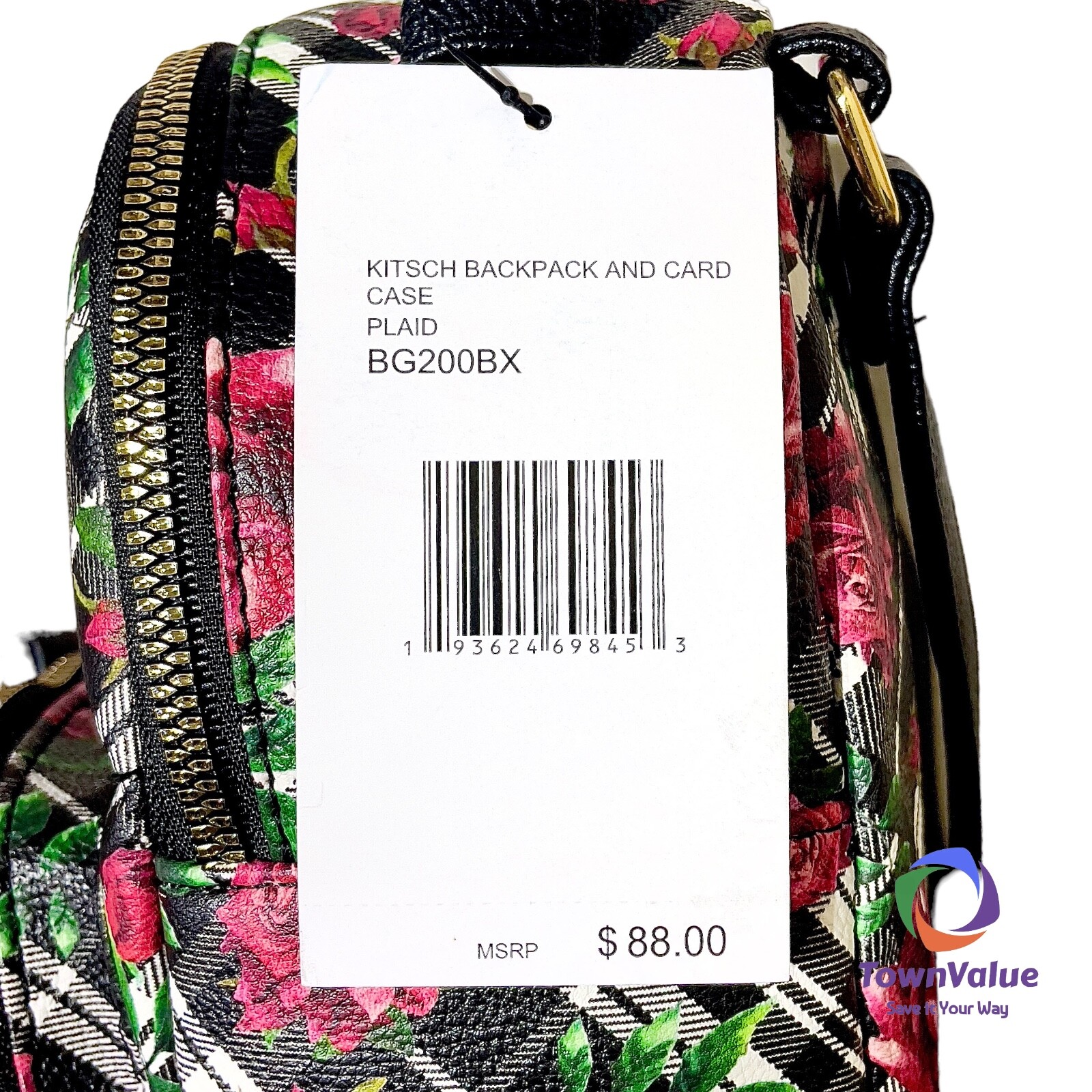 Betsey Johnson Mini Backpack Kitsch Frenchie Puppy Dog Roses Plaid Multi Pockets eBay