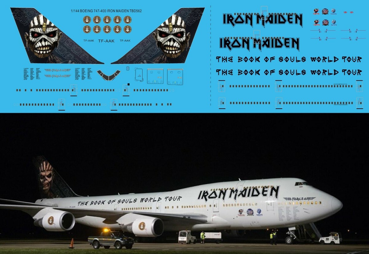 1/144 Decals per BOEING 747 - 400 IRON MAIDEN TOUR TBD562 | eBay
