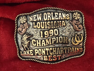 CHAMPION TROPHY BUCKLE PRO RODEO NEW ORLEANS LOUISIANA BULL RIDING