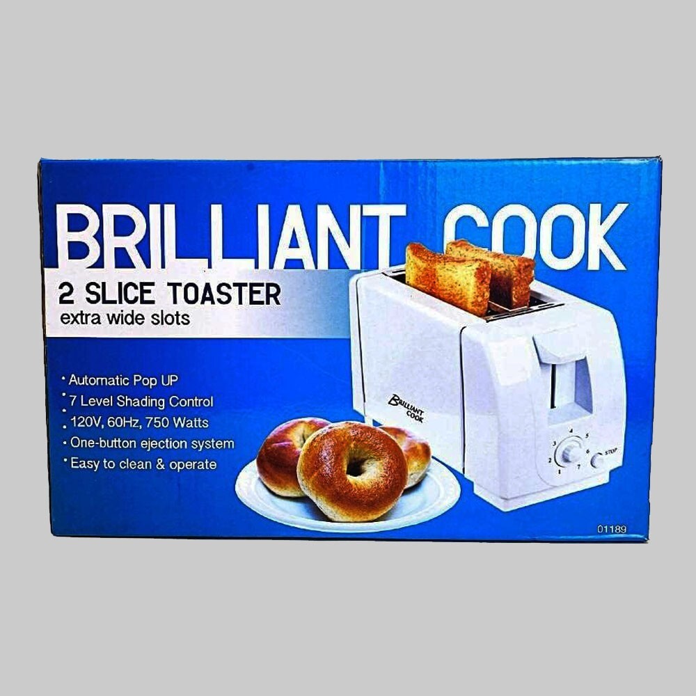 Toaster Selector Brilliant Cook 2-Slice Toaster Multi-Selector 1 to 7-minute Shading ...