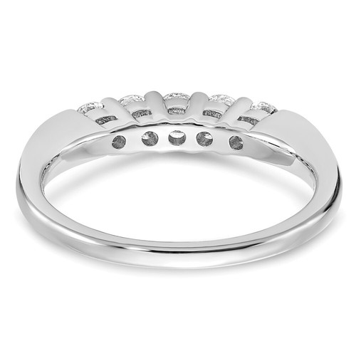 5-Stone 0.5Ct Lab Grown Diamond Band Ring Size 7 14K White Gold ( VS/SI,GH ) - Picture 5 of 6