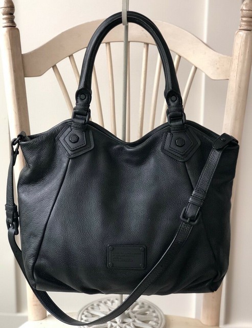 Marc By Jacobs Electro Q Fran Francesca Black Leather Tote Hobo Handbag Euc