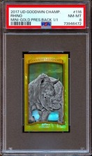 2017 UD Goodwin Champions #116 Rhino Mini-Gold Presidential Back #1/1 PSA 8