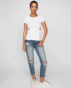 white peplum tee