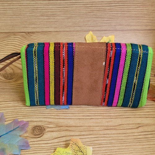 Wallet for Ladies Guatemala Style Cloth with colored flowers Zipper inside - Picture 16 of 28