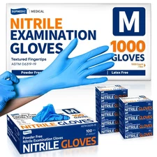 Supmedic Nitrile Exam Glove, 3.5 mil Disposable Medical Gloves Powder-Free La...