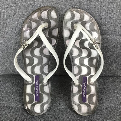 Grendha Jelly Shoes Womens Size 9 White Starfish Flip Flop Sandals Beach