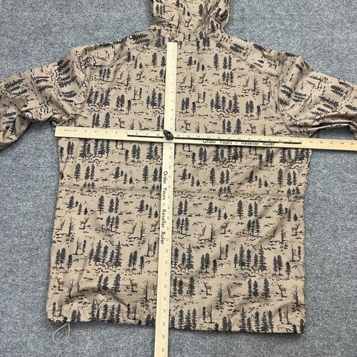 Columbia Jacket Men's Large Tan Hooded Full Zip Deer Tree Print Outdoors image 8