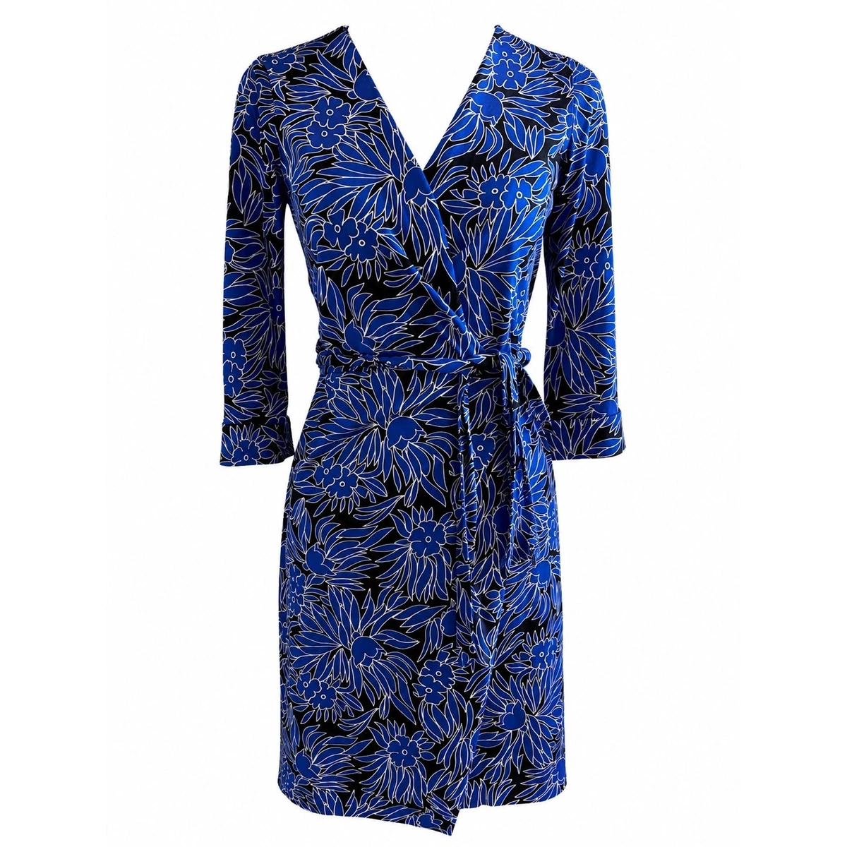 kaila wrap style jersey dress Designer Silk Wrap Midi Dress | Robes & Kimonos main image 1