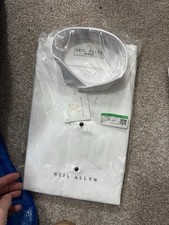 NWT Neil Allyn Tuxedo Shirt Mens XS 32/33 White Laydown Collar Pleated