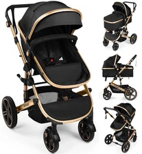 Baby Travel Stroller With Reversible Basinet Easy Fold Newborns Up To 36 Months