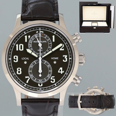 2024 New PAPERS Patek Philippe 5924g Green White Gold Travel Time Leather 42mm