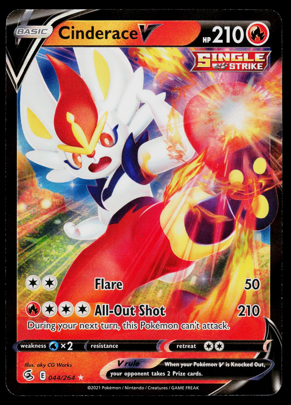 Cinderace V (44) 044/264 SWSH08: Fusion Strike Ultra Rare
