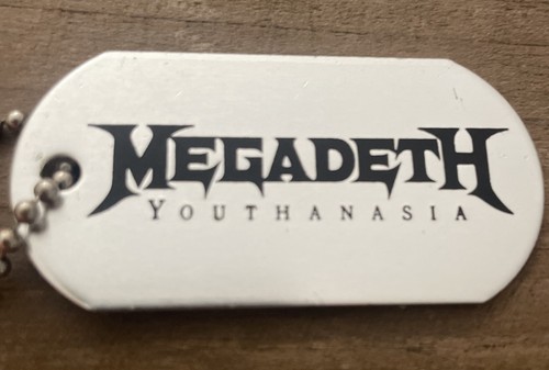 Megadeth Youthanasia Ball Chain Dog Tag Necklace Vintage 1994 Rare - Picture 2 of 5