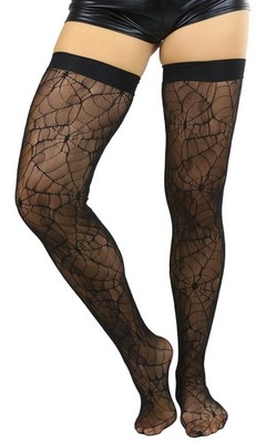 ToBeInStyle Women s One Size Plus, Fine Fishnet Spiderwebs Pattern - Black 